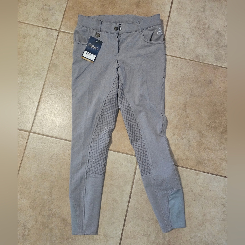NWT Ovation Equestrian Breeches- 28R Light Gray - Picture 2 of 4